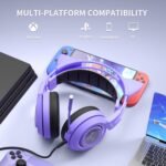 SOMIC G951S Purple Stereo Gaming Headset with Mic for PS4, PS5, Xbox One, PC, Phone, Detachable Cat Ear 3.5MM Noise Reduction Headphones Computer Gaming Headphone Self-Adjusting Gamer Headsets - Image 5