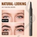 AWROSE Eyebrow Pencil, 3 Pack 3D Microblading 4-Tip Eyebrow Pen, Magic Precise Natural Waterproof Eye Brow Pen with Hair Like Strokes, 4 Fork Tip Multi-Used Eye Brow Pencils for Women/Men - Image 3