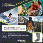 Alvada Merino Wool Hiking Socks Thermal Warm Crew Winter Boot Sock For Men & Women 3 Pairs - Image 6