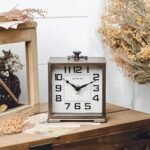 NIKKY HOME Vintage Silent Non-Ticking Table Clock, Shelf Desk Top Clock Battery Operated, Retro Home Decor for Living Room Mantel Desktop Countertop, Antique Brown - Image 3