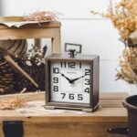 NIKKY HOME Vintage Silent Non-Ticking Table Clock, Shelf Desk Top Clock Battery Operated, Retro Home Decor for Living Room Mantel Desktop Countertop, Antique Brown - Image 4