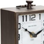 NIKKY HOME Vintage Silent Non-Ticking Table Clock, Shelf Desk Top Clock Battery Operated, Retro Home Decor for Living Room Mantel Desktop Countertop, Antique Brown - Image 6