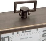 NIKKY HOME Vintage Silent Non-Ticking Table Clock, Shelf Desk Top Clock Battery Operated, Retro Home Decor for Living Room Mantel Desktop Countertop, Antique Brown - Image 7