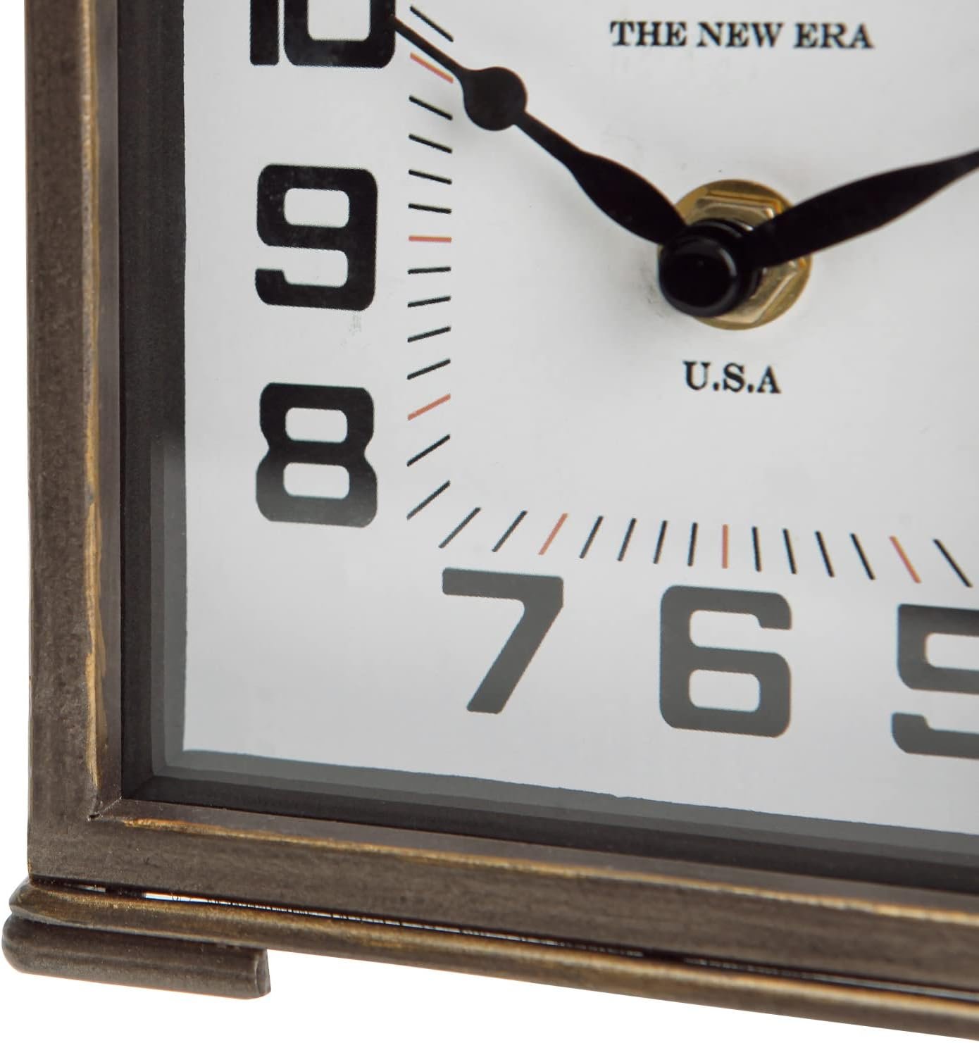 NIKKY HOME Vintage Silent Non-Ticking Table Clock, Shelf Desk Top Clock Battery Operated, Retro Home Decor for Living Room Mantel Desktop Countertop, Antique Brown - Image 9