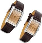 Lancardo Retro Vintage Square Quartz Analog Watch Silver Tone Case Crocodile Pattern Brown Leather Business Casual Dress Wrist Watch - Image 7