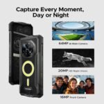 DOOGEE Fire 7 Pro Rugged Smartphone 5G,POC Intercom Function,Dual Camping Lights,32GB+256GB/2TB Rugged Phone,13000mAh/33W,6.6" HD+IPS,64MP+20MP Night Vision,IP68 Waterproof Phone,Face ID/OTG/NFC - Image 5