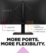 HP OMEN 23.8" FHD 165Hz Gaming Monitor, FHD Display (1920 x 1080), IPS panel, 99% sRGB, 90% DCI-P3, 16:9, AMD FreeSync Premium Technology, 24 (2023),Black - Image 6