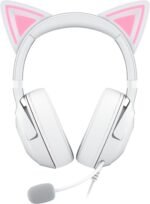Razer Kraken Kitty V2 USB Wired Headset: Chroma RGB Kitty Ears - Stream Reactive Lighting - HyperClear Cardioid Mic - 40 mm Drivers - 7.1 Surround Sound - Comfortable Ear Cushions - White - Image 10