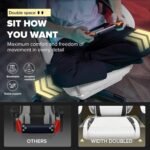 GTPLAYER Gaming Chair, Computer Office Chair Lumbar Support, Linkage Armrests and Footrest, Ergonomic Game Chair for Adults with Extended Backrest, Fabric, Grey - Image 5