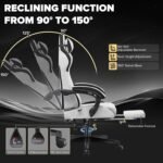 GTPLAYER Gaming Chair, Computer Office Chair Lumbar Support, Linkage Armrests and Footrest, Ergonomic Game Chair for Adults with Extended Backrest, Fabric, Grey - Image 8