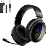 2.4GHz Wireless Gaming Headset for PS5/PS4/PC/Switch - Bluetooth 5.3 Headphones with 7.1 Surround Sound, Noise-Canceling Mic, 30+Hr Battery & Support Playing While Charging - Black - Image 2