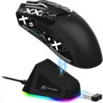 ATTACK SHARK X11 Lightweight Wireless Gaming Mouse with RGB Charging Dock,Tri-Mode-2.4G/USB-C Wired/BT,22K DPI,PAW3311 Optical Sensor,HUYU Switch, 5 programmable Buttons for PC/Mac(Black&Sticker) - Image 2