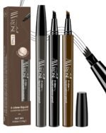 AWROSE Eyebrow Pencil, 3 Pack 3D Microblading 4-Tip Eyebrow Pen, Magic Precise Natural Waterproof Eye Brow Pen with Hair Like Strokes, 4 Fork Tip Multi-Used Eye Brow Pencils for Women/Men - Image 2