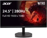 Acer Nitro 24.5 Inch Full HD 1920 x 1080 ZeroFrame Design PC Gaming Monitor | AMD FreeSync Premium | Up to 280Hz Refresh | 1ms (VRB) | One Display Port 1.4 and Two HDMI 2.0 Ports | KG251Q Z1biip - Image 2