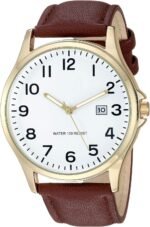 Amazon Essentials Men's Easy to Read 42mm Leather Band Analog Watch - Image 2