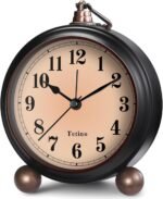 Analog Alarm Clock,Battery Powered Desk Clocks with Night Light,Silent Non Ticking,Retro Simply Design Alarm Clocks for Living Room, Bedroom, Bedside,Dormitory,Decor,Gift (Black) - Image 2