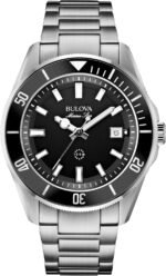Bulova Men's Marine Star 'Series B' Stainless Steel 3-Hand Calendar Quartz Watch, Black Dial Style: 98B203 - Image 2