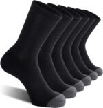 CS CELERSPORT 6 Pack Men's Cotton Athletic Crew Socks Full Cushioned Work Boot Socks - Image 2