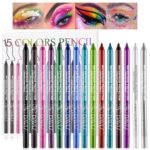 Colorful Eyeliner Pen Set, 15Colors Eye Shadow Pencil, Pearl Eyeliner Kit Metallic Glitter Colored Eye liner for Women Eye&Lip Liner Professional Waterproof Eye Makeup - Image 2