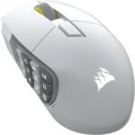 Corsair Scimitar Elite Wireless SE MMO PC Gaming Mouse – 33,000 DPI, 16 Programmable Buttons, Key Slider, Elgato Virtual Stream Deck, 1,000Hz Polling, Up to 150-Hour Battery – White - Image 2