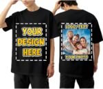Custom T Shirts for Men Personalized Cotton Tee with Your Design/Text/Logo - Front & Back Print Unisex Funny Graphic T-Shirt - Image 2
