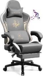 GTPLAYER Gaming Chair with Bluetooth Speakers and Footrest, Dragon Series Video Game Chairs, Heavy Duty Ergonomic Chairs, Esports Gaming Computer Office Chair (Gray) - Image 2