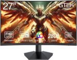 GTek 27 Inch Curved 280Hz 240Hz Gaming Monitor FHD 1080P, 1500R Curve Computer Monitor, 1920 x 1080P, VA 1ms MPRT,FreeSync, DisplayPort/HDMI, for Gaming, Streaming & Home Office - Image 2