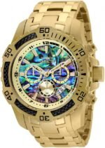 Invicta Men's Pro Diver Scuba Quartz Chronograph Carbon Fiber Bezel Abalone Dial Bracelet Watch, 50mm - Image 2