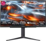 LG 27 inch Ultragear QHD (2560x1440) IPS Gaming Monitor, 240Hz, 1ms, G-Sync AMD FreeSync Premium, 100% sRGB, HDR400, 1 x DisplayPort, 2 x HDMI, 4-Pole HP Out DTS GP:X, Tilt/Height/Pivot Stand, Black - Image 2