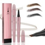 Magic Eyebrow Pencil, Waterproof Microblading Eyebrow Pen for Women with 4 Fork Tip for Natural-Looking Hair-Like Defined Brows Effortlessly (Dark Brown) - Image 2