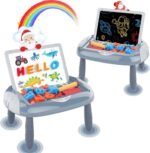 Magnetic Board for Kids, 1-2 Year Old Boy Gifts with Magnetic Letters and Numbers, Toddler Easel for Boy Birthday Christmas Gift (Blue) - Image 2
