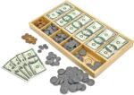 Melissa & Doug Play Money Set - Educational Toy with Paper Bills and Plastic Coins (50 of Each Denomination) and Wooden Cash Drawer for Storage - Image 2
