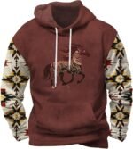 Men's Graphic Printed Hoodie Casual Long Sleeve Drawstring Hooded Sweatshirt Loose Fit Trendy Pullover for Fall - Image 2