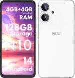 NUU N10 Basic Cell Phone for T-Mobile, Mint, Metro, Qlink, Tello and More 4GB/128GB, Perfect for Teenagers, Dual SIM 4G, Octa-Core 6.6" 90Hz HD+, Unlocked Phones Android Phone 14, US Warranty (White) - Image 2