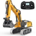 Pro-Grade Remote Control Excavator for Adult Metal Micro-Scale RC Construction Model with Leadscrew Digging System, Dual Battery Includes Portable Carry Case - Image 2