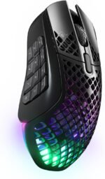 SteelSeries Aerox 9 Wireless - Holey RGB Gaming Mouse - Ultra-lightweight Water Resistant Design - 18 Buttons – Bluetooth/2.4 GHz - 18K DPI TrueMove Air Optical Sensor - Image 2