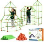 Tiny Land Fort Building Kit Creative Fort Indoor Outdoor for 5-12 Years Old Boys and Girls STEM Building Toys with Storage Bag DIY Castles Tunnels with 86 Rods and 44 Balls - Image 2