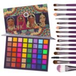 UCANBE EXOTIC FLAVORS Eyeshadow Palette + 15 PCS Eye Brushes Makeup Set 48 Colors Neon Shimmer Matte Glitter Eye Shadow Po. - Image 2