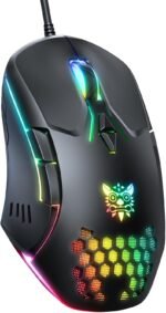 Wired PC Gaming Mouse: High Precision Sensor,RGB Backlit, Adjustable DPI, 7 Buttons Programmable,Ergonomic mice for Office & Gaming on Windows/Mac/Linux/Chrome-Black - Image 2
