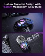 GravaStar Mercury X Pro Wireless Gaming Mouse, Come with 8K Dongle – 32,000 DPI PAW 3950 Sensor, 8,000Hz Polling Rate, Only 49g, Magnesium Alloy Hollow Frame, RGB Lighting, 5 Programmable Buttons - Image 5