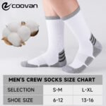 COOVAN Mens Cotton Crew Socks Moisture Wicking Cushioned Athletic Heavy Duty Work Boot Socks 6 Pairs - Image 7