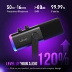 FIFINE USB/XLR Dynamic Microphone for Podcast Recording, PC Computer Gaming Streaming Mic with RGB Light, Mute Button, Headphones Jack, Desktop Stand, Vocal Mic for Singing YouTube-AmpliGame AM8 - Image 4