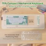 Aula Nova75 Mechanical Gaming Keyboard 8000mAh,Gasket Mounted with 75% Compact Layout,RGB Backlit,Custom Hot Swappable,Bluetooth Wireless /2.4GHz/USB-C Cream Keyboard Gaming for Win/Mac/iOS/Android - Image 3