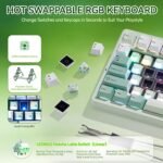 Aula Nova75 Mechanical Gaming Keyboard 8000mAh,Gasket Mounted with 75% Compact Layout,RGB Backlit,Custom Hot Swappable,Bluetooth Wireless /2.4GHz/USB-C Cream Keyboard Gaming for Win/Mac/iOS/Android - Image 7