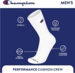 Champion Men's Moisture-wicking Athletic Crew Socks with Cushioning & Arch Support - Image 5