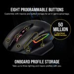 Corsair Dark CORE RGB PRO Wireless/Wired FPS MOBA Gaming Mouse – 18,000 DPI, Fast Response Time, 8 Programmable Side Buttons, Dynamic Multi-Color Backlighting – Black - Image 7