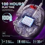 Wireless Gaming Headset for PS5, PS4, PC, USB Over Ear Gaming Headphones with Noise Canceling Mic, Bluetooth 5.3, 100H Battery, Low Latency, Only Wired Mode for Xbox - Image 5