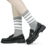 BomKinta Striped Crew Socks Women - Retro Novelty Socks - Stretchy Casual Athletic Cotton Gifts Sock Size 5-10 - Image 3
