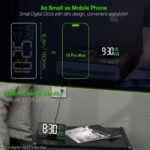 KOSUMOSU Desk Clock 6.7in Black Digital Alarm Clock with Dual Alarm, Dimming, Date, Day of Week, Temp, 12h 24h, Digital LED Clock for Table Decor, Digital Calendar Mirror Clocks Essentials - Image 4