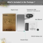 KOSUMOSU Desk Clock 6.7in Black Digital Alarm Clock with Dual Alarm, Dimming, Date, Day of Week, Temp, 12h 24h, Digital LED Clock for Table Decor, Digital Calendar Mirror Clocks Essentials - Image 5